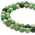 ABCGEMS African Hydrogrossular Garnet Beads AKA Transvaal Grossular Garnet (Gorgeous Black Inclusions of Chromite) Healing Energy Jewelry Making Smooth Round 10mm - color: Hydrogrossular Garnet (From Africa)
