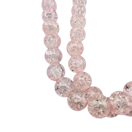 DandS ltd Crackle Lampwork Glass Beads for Jewelry Making, Blush Pink, Vibrant DIY Bracelets, Necklaces, Earrings, Beading Supplies & Craft Kits for Handmade Jewelry, 80pcs 0.39 inch (10mm), #J280-10 - color: Blush Pink