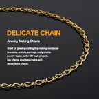 KYUNHOO 13 Feet Gold Plated Stainless Steel Bulk Chains for Jewelry Making Embossed Rhombic Chain Links with Lobster Clasps Jump Rings for Necklace DIY Supply Jewelry Findings - color: Twist Gold