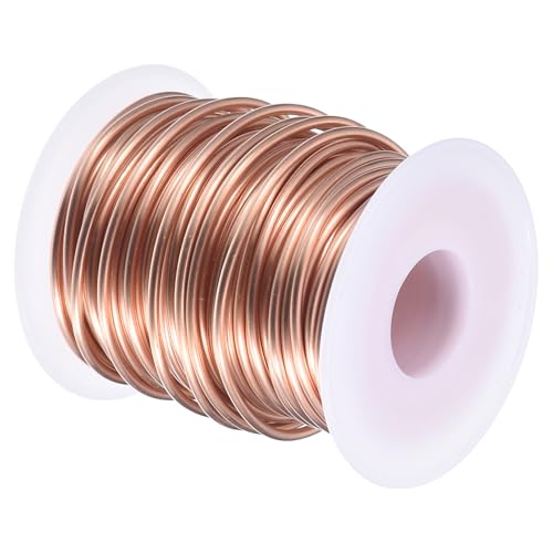 uxcell Soft Copper Wire (12 Gauge, 65.6 FT), 99.9% Pure Bare Copper Wire 2mm Solid Craft Wire for DIY Crafting Gardening Decoration (20Meter) - size: 12 Gauge x 65.6 FT