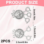 Layering Necklace Clasp, 14k Silver, Necklace Separator, Necklace Layering Clasps for Women's Tangle Free Safety Jewelry Locking Clasp Converter Chain Extender (2 PCS)