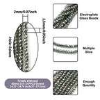 FASHEWELRY 10 Strands Briolette Crystal Glass Beads 2mm Rondelle Faceted Glass Spacer Beads Full Rainbow Plated for Necklace Bracelet Jewelry Making (Dark Slate Gray) - color: Dark Slate Gray, size: 2mm
