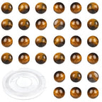 4mm 200pcs Natural Stone Round Beads Tiger Eye Genuine Stone Beading Loose Gemstone DIY Charm Smooth Beads for Bracelets Necklaces Earrings Hole Size 1mm (Tiger Eye 4mm) - color: Tiger Eye, size: 4mm