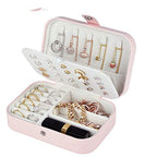 jiemei Jewelry Box, Travel Jewelry Organizer Cases with Doubel Layer for Women’s Necklace Earrings Rings and Travel Accessories(Pink) - color: Pink