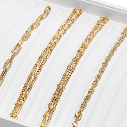 White PU Leather Jewelry Display Tray for Long Chain Pendant Necklace Organizer Display Showcase Jewelry Storage Tray - size: 18 Slot