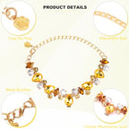 HOWWFALY Dog Collar and Cat Collar Gold Chain Necklace Stainless Steel Adjustable Yellow Diamonds Collar with Cute Pet Paw for Small Medium Pets Cats Dogs Kitten Puppy - color: Yellow, size: Large