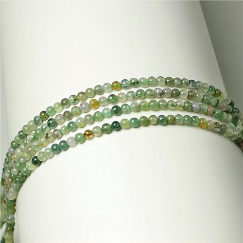 MJDCB 320pcs Natural Small Stone Beads 2mm Indian Agate Round Smooth Loose Gemstone Bead for Jewelry Making Bracelets Earrings Necklaces Accessories - color: Indian Agate
