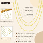 Gold Layered Necklaces for Women, 14K Gold Plated Dainty Gold Chain Choker Necklace Stack, Herringbone Gold Necklaces Set - color: gold-3-Satellite