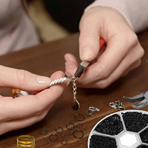 1100Pcs Open Jump Rings, Black Jump Rings Set 304 Stainless-Steel O Ring Connectors Open Ring for Bracelet Earrings Necklace Jewelry Making (4/5/6/7/8/10mm)… - color: Black