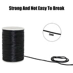 2mm x 100 Yards Quality Rattail Nylon Satin Cord Roll, Kumihimo Rattail, Chinese Knot (Black) - color: Black