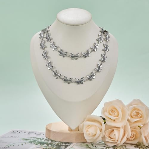 UMAOKANG 2 Yard Butterfly Chain for Jewelry Making Stainless Steel Chains Bulk on Spool with Jump Rings Lobster Clasps - color: Silver Butterfly