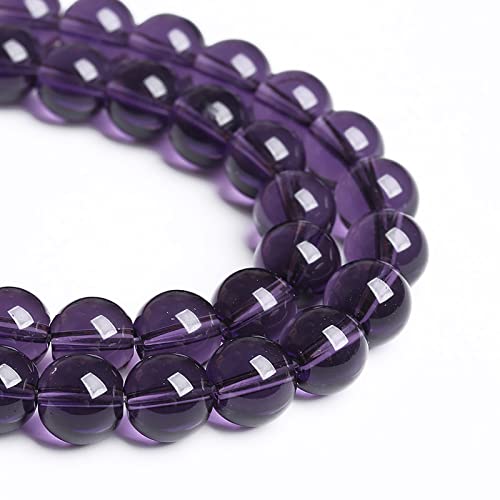 6MM 62PCS Purple Amethyst Glass Crystal Beads for Jewelry Making DIY Bracelet Necklace - color: Amethyst Glass, size: 6mm