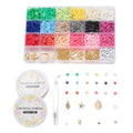 2938 Pcs Clay Beads Bracelet Making Kit, Flat Preppy Beads for Friendship Bracelets, Polymer Clay Bead with Charms for Jewelry Making - color: Clay Beads Kit (1 Box with Accessories)-about 2938pcs
