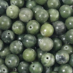 1 Box 8MM 120PCS Natural Taiwan Green Jade Round Beads with Holes Crystal Gemstone Stone Energy Power Loose Spacer Bead for Jewelry Making Earrings Bracelets Necklaces DIY Craft Supplies