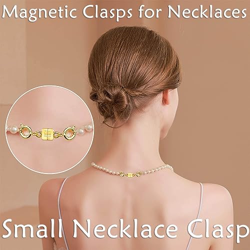 Double Magnetic Necklace Clasps and Closures 14K Gold and Silver Bracelet Extender Jewelry Clasps Converters for DIY Jewelry Making - color: 4Pcs Silver