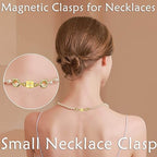 Double Magnetic Necklace Clasps and Closures 14K Gold and Silver Bracelet Extender Jewelry Clasps Converters for DIY Jewelry Making - color: 8Pcs Gold