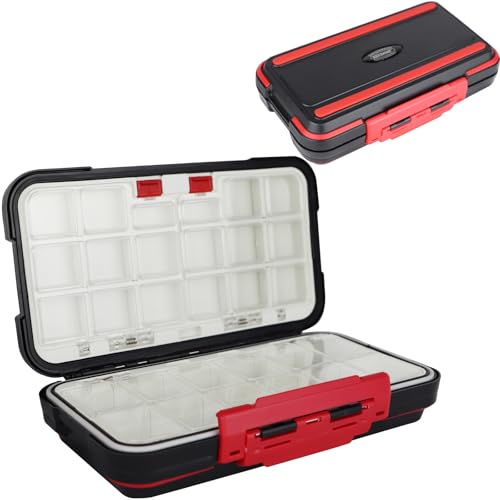 small tackle box, mini waterproof fishing tackle box organizer, double sided organizer travel box(L Black) - color: Type B: Black (Size: 7.8" L X 4.2" W X 1.8" H)