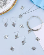 JIALEEY 50PCS Dragon Charm Flying Courage Pendant for DIY Jewelry Making Necklace Bracelet Accessaries, Antique Silver 21x16mm