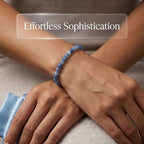 Angelstones Natural Gemstone Small Beaded Stretch Bracelet, 4mm Faceted Round Beads, Crystal Healing Bracelet for Women - color: Blue Aventurine
