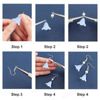 SUNNYCLUE 1 Box DIY 10 Pairs Flower Charms Floral 3D Charms Earring Making Kit Acrylic Flower Dangle Earrings Aqua Blue Calla Lily Charms for Jewelry Making Starters Beginners Adult Women Instruction - color: Diy 10 Pairs White Blue Petals Earrings