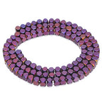 AD Beads Natural Hematite Gemstone Faceted Square Cube Loose Beads 16" 2x2mm 4x4mm (4x4mm, Metallic Purple) - color: Metallic Purple, size: 4x4mm