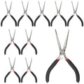 10 PCS 6 Inch Extra Long Needle Nose Pliers, Mini Precision Jewelry Pliers with Comfort Grip, Needle Nose Pliers for Jewelry Making, Repair, Crafts - size: 6 Inch 10 PCS