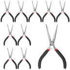 10 PCS 6 Inch Extra Long Needle Nose Pliers, Mini Precision Jewelry Pliers with Comfort Grip, Needle Nose Pliers for Jewelry Making, Repair, Crafts - size: 6 Inch 10 PCS