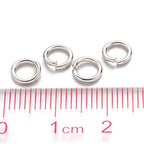 KISSITTY About 450pcs/50g Platinum Plated Brass Open Jump Rings 6x1mm Round Chainmail Jewelry Making Connectors - color: Platinum#6mm
