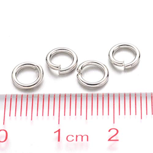 KISSITTY About 450pcs/50g Platinum Plated Brass Open Jump Rings 6x1mm Round Chainmail Jewelry Making Connectors - color: Platinum#6mm