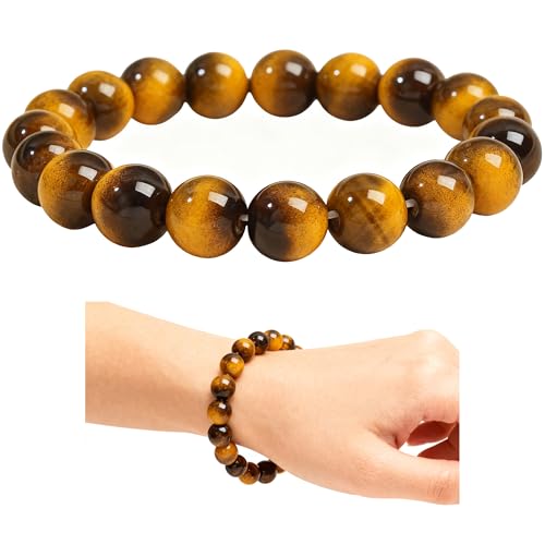 Handmade 8mm Beaded Bracelets For Men Protection Bracelet For Women Chakra Feng Shui Stretchy Handmade Lucky Money Stretchy Crystal Bracelets Best Gifts - color: Simulated Tigers eye
