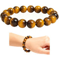 Handmade 8mm Beaded Bracelets For Men Protection Bracelet For Women Chakra Feng Shui Stretchy Handmade Lucky Money Stretchy Crystal Bracelets Best Gifts - color: Simulated Tigers eye
