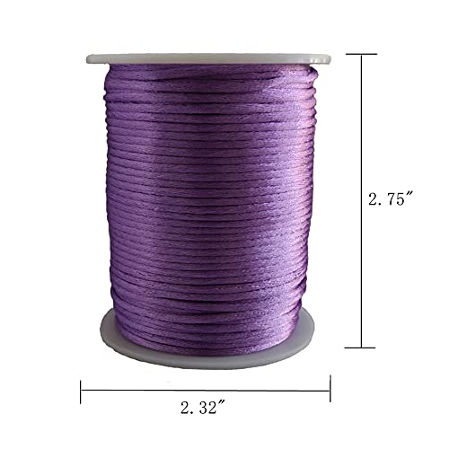 1.5mm Nylon Satin Cord Thread Beading String for Macrame Bracelets,Necklaces,Chinese Knotting,Pendant,Jewelry Making 109 Yards (Light Purple) - color: Light Purple, size: 1.5mm