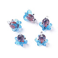 FASHEWELRY 5Pcs Handmade Ocean Octopus Lampwork Glass Pendants Deep Sky Blue Small Marine Life Loose Beads Charms for DIY Jewelry Making - color: Octopus-Deep Sky Blue