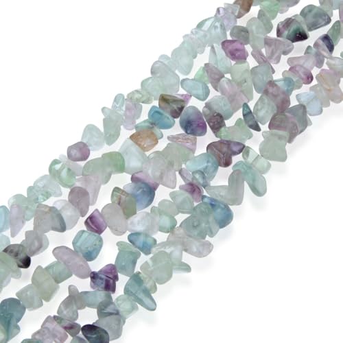 Adabele 31 Inch Natural Multi Colors Fluorite Crystal Gemstones Chip Loose Beads Drilled Hole Free Form 5mm-8mm Gem Stone Spacer for Craft Jewelry Making GZ1-14 - color: Fluorite, size: 31 Inch/1 Strand