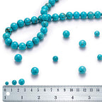 BEADIA Natural Blue Turquoise Stone Round Loose Semi Gemstone Beads for Jewelry Making 6MM 61PCS - color: Blue Turquoise, size: 6mm