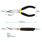 SPEEDWOX Bent Nose Pliers 5 Inches Mini Smooth Curved Jaws Pliers for Confined Areas with Leaf Springs Jewelry Making Crafts Beading Working Hobby Tools - size: Bent Nose Pliers
