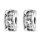 Clip Stopper Spacer Charms for Bracelets Necklaces, Compatible with Pandora,Jewery Mking DIY - style: 2PCS Silver Star Moon Pave Clips
