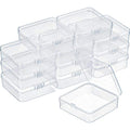 SATINIOR 12 Pack Bead Organizer Box Small Clear Plastic Beads Storage Containers Box with Hinged Lid for Bracelet Making DIY Jewelry Craft Nail (3.3 x 3.3 x 1.2 Inch) - size: 3.3 X 3.3 X 1.2 Inch