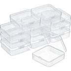 SATINIOR 12 Pack Bead Organizer Box Small Clear Plastic Beads Storage Containers Box with Hinged Lid for Bracelet Making DIY Jewelry Craft Nail (3.3 x 3.3 x 1.2 Inch) - size: 3.3 X 3.3 X 1.2 Inch