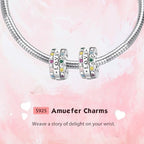 Clip Stopper Spacer Charms for Bracelets Necklaces, Compatible with Pandora,Jewery Mking DIY - style: 2PCS Pave Love Clips