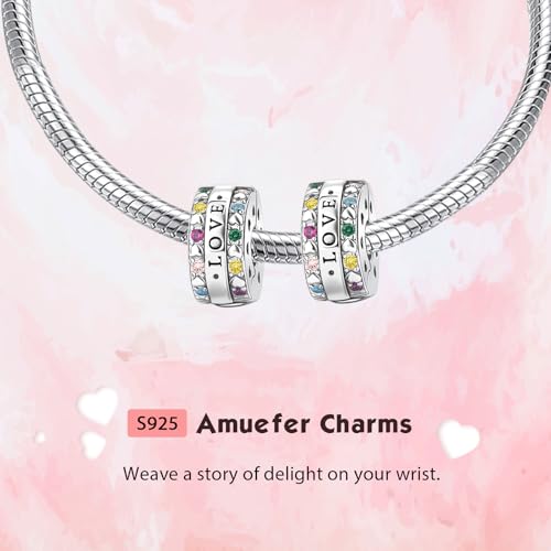 Clip Stopper Spacer Charms for Bracelets Necklaces, Compatible with Pandora,Jewery Mking DIY - style: 2PCS Pave Love Clips