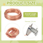PATIKIL 99.9% Pure Copper Wire for Jewelry Making, 10 Gauge (2.6mm) Copper Craft Wire 24.6 Feet Beading Jewelry Making Supplies for Crafting Wreath Electroculture Gardening - size: 10 Gauge x 24.6 Feet