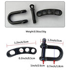 10 Pcs Paracord Bracelet Buckles Black Adjustable U Buckle Clip for Outdoor Survival Bracelet Wrist Strap U Shackles