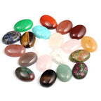 Natural Stone Cabochon Beads, 20 Pieces Oval 18x25mm Crystal Quartz Random Color for Jewelry DIY - size: 18x25mm