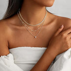 Coshilta Layered Gold Necklaces for Women, 14K Plated Gold Sterling Silver Plated Dainty Pendant Necklace Set with Cubic Zirconia,Stackable Chain Choker,Trendy Personalized Jewelry Gift Non Tarnish - style: C-N0548-CZ