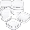 Jetec 6 Pieces Mini Plastic Clear Beads Storage Containers Box for Collecting Small Items, Beads, Jewelry, Business Cards, Game Pieces, Crafts (1.4 x 1.4 x 0.7 Inch) - size: 1.37 X 1.37 X 0.7 Inch