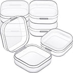 Jetec 6 Pieces Mini Plastic Clear Beads Storage Containers Box for Collecting Small Items, Beads, Jewelry, Business Cards, Game Pieces, Crafts (1.4 x 1.4 x 0.7 Inch) - size: 1.37 X 1.37 X 0.7 Inch