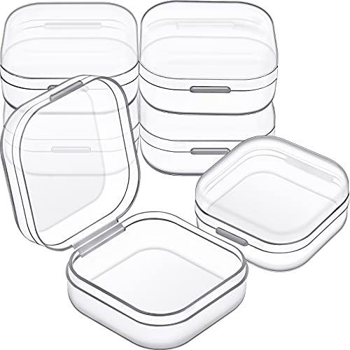 Jetec 6 Pieces Mini Plastic Clear Beads Storage Containers Box for Collecting Small Items, Beads, Jewelry, Business Cards, Game Pieces, Crafts (1.4 x 1.4 x 0.7 Inch) - size: 1.37 X 1.37 X 0.7 Inch