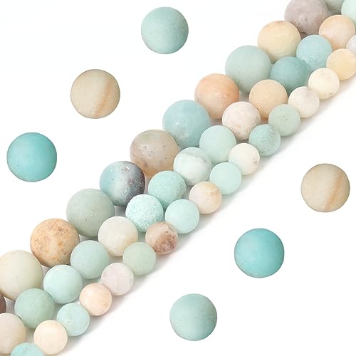 35pcs 10mm Natural Matte Amazonite Beads Energy Healing Crystal Round Loose Stone Beads for Jewelry Making, DIY Bracelets Necklaces - color: Matte Amazonite, size: 10mm