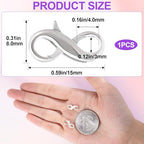 Pndeyo 925 Sterling Silver Lobster Claw Clasps, Double Opening Necklace Enhancer Shortener, Spring Jewelry Clasps for Bracelet Anklet Jewelry Making - color: Silver-1pc-0.59"×0.31"